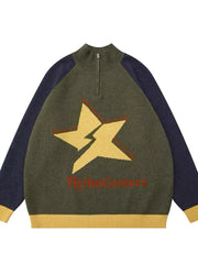 Y2K Lightning Star Sweater