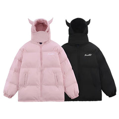 Devil's Horn Hooded Puffer Jacket