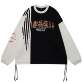 Y2K Patchwork Half Colored Sweater