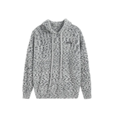 Heathered Yarn Kintted Hooded Sweater