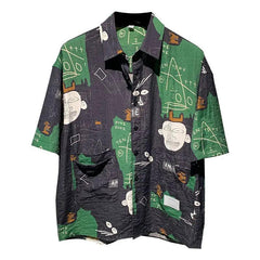 Vintage Graffiti Short-Sleeved Shirt