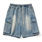 Casual Large Pocket Cargo Denim Short