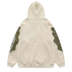 Y2K Skeleton Bones 3D Patchwork Hoodie