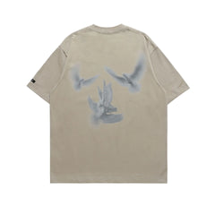 Gothic Pigeon Graphic Oversized T-Shirt