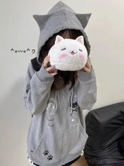 Y2K Kitty Paw Print Hoodie