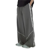 Retro Side Splicing Wide-Leg Pant