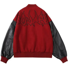 Flame Insignia Baseball Jacket