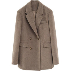 Solid Blend Wool Women's Coat