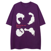 Y2K Crazy Cats Patch T-Shirt