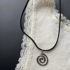 Spiral Leather Cord Necklace