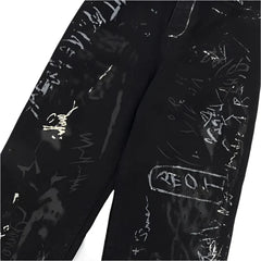 Y2K Distressed Black Baggy Jeans