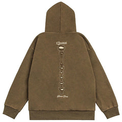 Vancarhell Skeleton Ribcage Acid Wash Hoodie