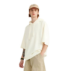 Soft Touch Waffle Hooded Oversized T-Shirt