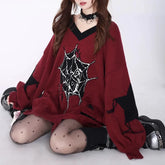 Y2K Spider Gothic Knitted Sweater