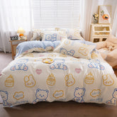 Nordic bedding set double bed set 4 pieces blanket cover duvet cover set pillowcases linen sheet king size 150 90