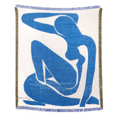 INS Abstract Art Tassel Throw Blankets Blue Sofa Cover Portrait Tapestry Nordic Blanket for Beds Home Outdoor Camping Picnic Mat