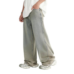 Straight Washed Wide Leg Jeans