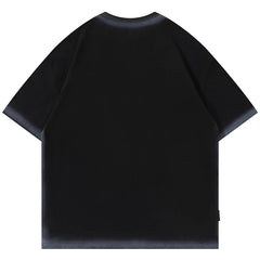 Y2K Double Zipper "BACKONMY" Black Oversized T-Shirt