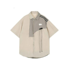 Y2K Patchwork Oversized Women's Shirt