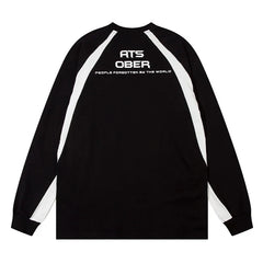 Stripped Letter Printed Sweatshirt