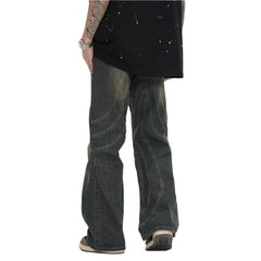 Y2k Dirty Striped Baggy Denim