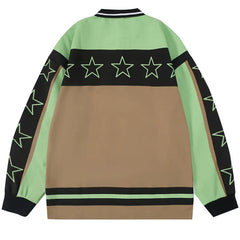 Y2k Stars Polo Colorful Sweater