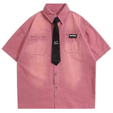 Y2K Vintage Shirt with Necktie