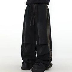 Y2K Stripe Wave Baggy Jeans