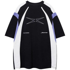 Patchwork Stripped Oversized T-Shirt