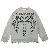 Harajuku Angel Back Long Sleeve Sweater