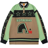 Y2k Stars Polo Colorful Sweater