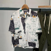 Vintage Graffiti Short-Sleeved Shirt