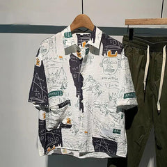 Vintage Graffiti Short-Sleeved Shirt