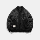 Retro Patched Zip-up Puffer Jacket