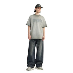 Washed Wide Leg Blue Denim Jeans