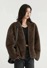 Casual Loose Solid Women's Overcoat