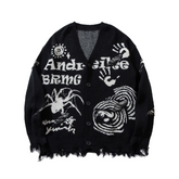 Spooky Signs Knitted Cardigan Sweater