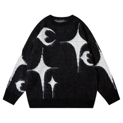 Star Moon Graphic Knitted Sweater