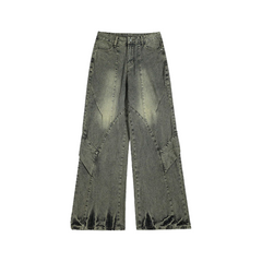 Urban Patchwork Wide-Leg Jeans
