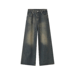 Wide-Leg Cowboy Denim Jeans