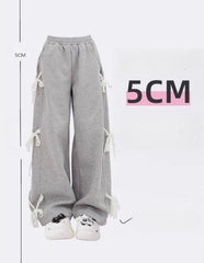 Y2K Grey Lace Lace-up Women's Pant