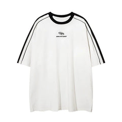 Spliced Stripe Raglan Relaxed T-Shirt