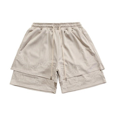 Casual Embroidered Double Layer Short