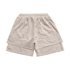 Casual Embroidered Double Layer Short