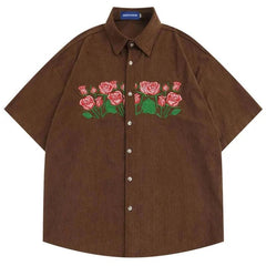 Casual Embroidery Floral Shirt