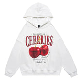 Red Cherries Print Hoodie