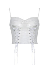 Lace Splice Crossover Tie Up Cami Top - HouseofHalley