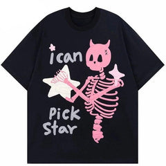 Devil Horn Skull Skeleton T-Shirt