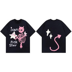 Devil Horn Skull Skeleton T-Shirt