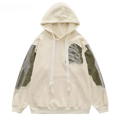 Y2K Skeleton Bones 3D Patchwork Hoodie